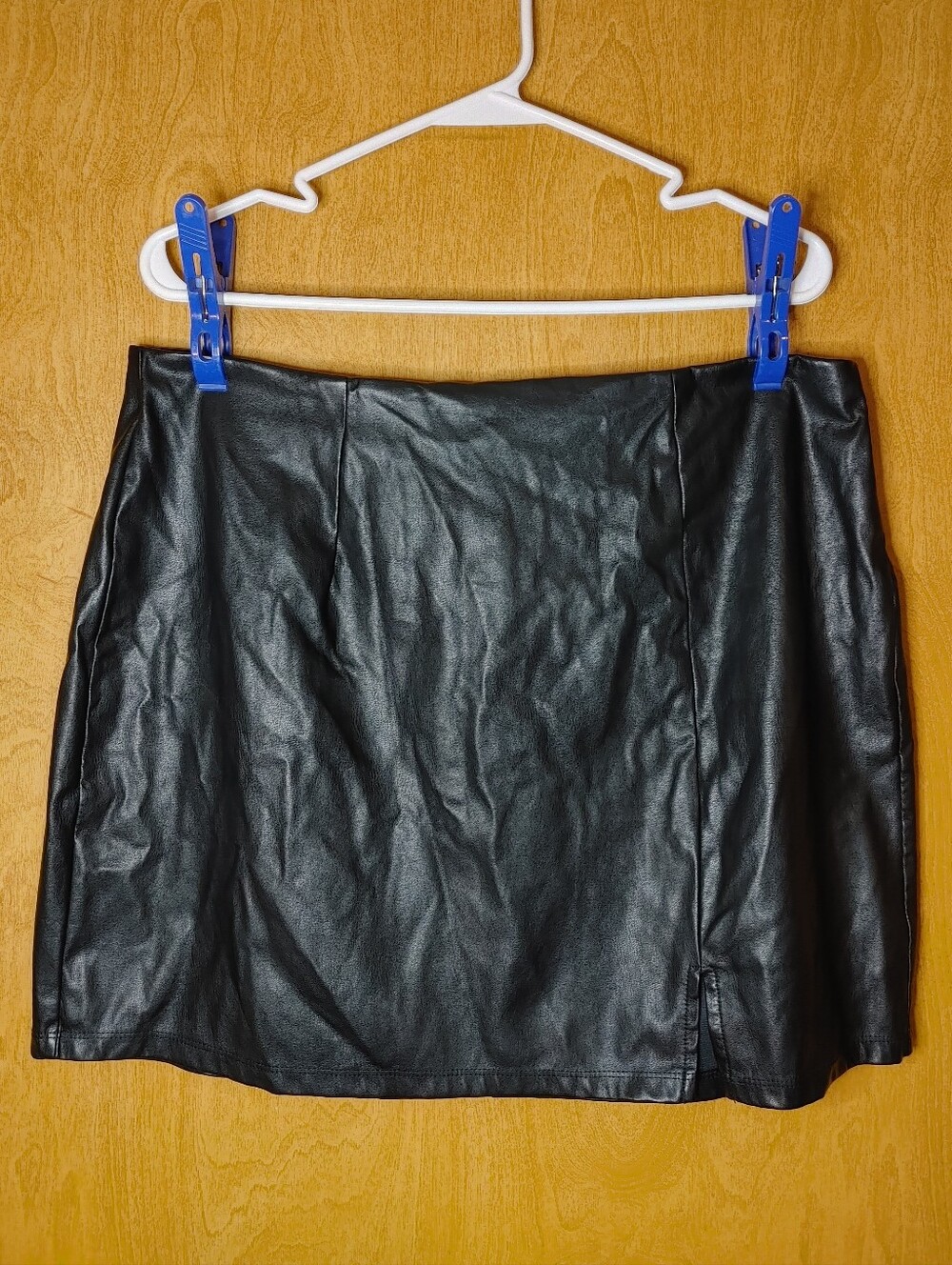 Madden NYC Black Faux Leather Mini Skirt